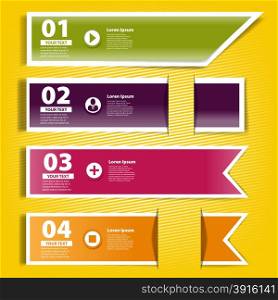 Four ribbons of infographics for your design