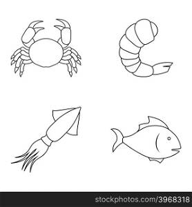 Four seafood icons