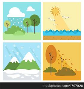 Four season background,vector illustration
