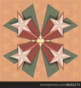 four stars in perspective abstract vector background
