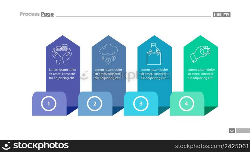 Four Step Process Chart Slide Template Element Of Diagram Strategy Plan Concept For 1564