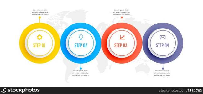 four steps circular business infographic template design