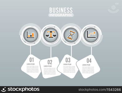 Four steps infographics design vector and marketing icons can be used for workflow layout, diagram, report, web design. Business concept with options, steps or processes.