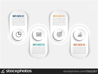 Four steps infographics. Template for brochure, business, web design.