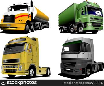 Four Vector illustration of trucks