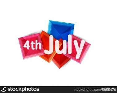 Fourth july geometric banner. 4th july geometric banner made of geometric shapes