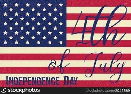 Fourth of July. Independence day greeting card, poster, flyer. Patriotic banner for website template. July 4th typographic design. Vector illustration.