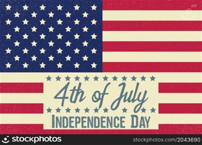 Fourth of July. Independence day greeting card, poster, flyer. Patriotic banner for website template. July 4th typographic design. Vector illustration.