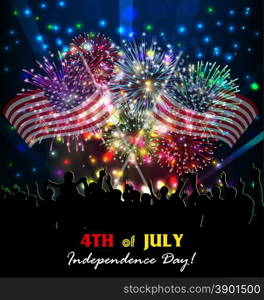 Fourth of July with firework Background