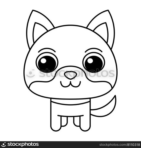 Fox cartoon coloring page for kids Royalty Free Vector Image