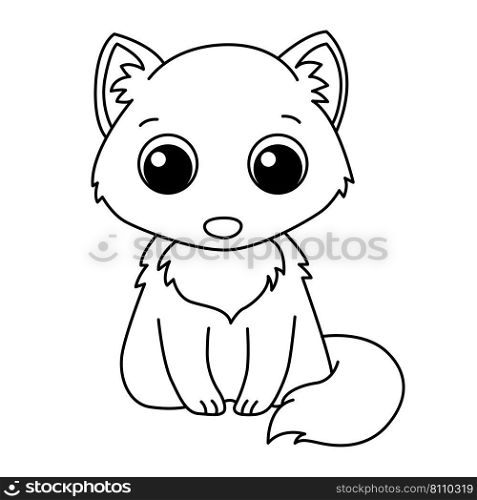 Fox cartoon coloring page for kids Royalty Free Vector Image