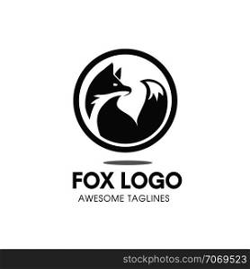 Fox circle Vector Symbol, fox Sign or Logo Template. creative fox Animal Face Modern Simple Design Concept.