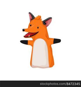 fox hand puppet cartoon. fox hand puppet sign. isolated symbol vector illustration. fox hand puppet cartoon vector illustration