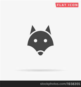 Fox Head flat vector icon. Hand drawn style design illustrations.. Fox Head flat vector icon