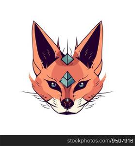Fox head Isolated on a white background. Vector illustration.