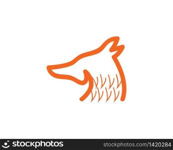 Fox head line vector illustration