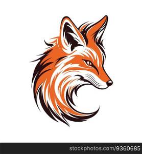 fox head mascot on white background