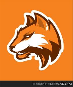 Fox head sport logotype. Mascot. Sport emblem.