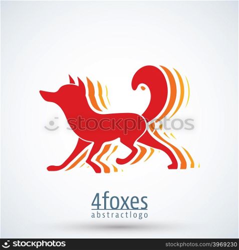 Fox logo template. Color fox logotype design. Idea logotype for corporate identity. Vector illustration.. Fox logo template