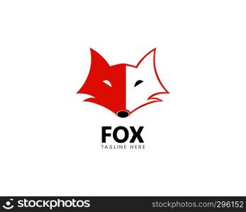 Fox logo template vector icon illustration design