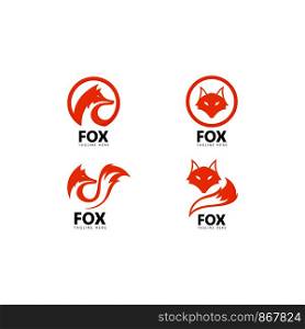 Fox logo template vector icon illustration design