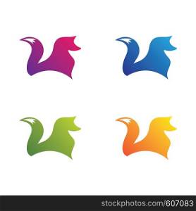 Fox logo template vector icon set
