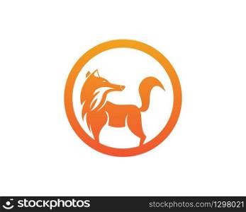 Fox silhouette logo design vector illustration