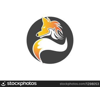 Fox silhouette logo design vector illustration
