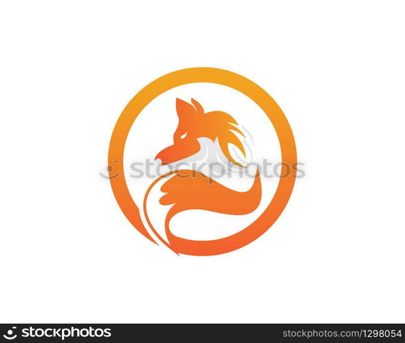 Fox silhouette logo design vector illustration