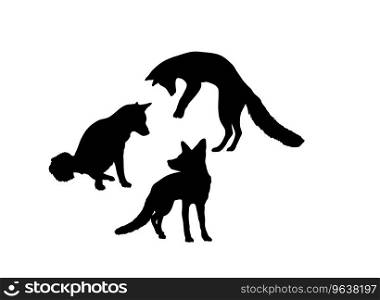 Fox silhouettes Royalty Free Vector Image