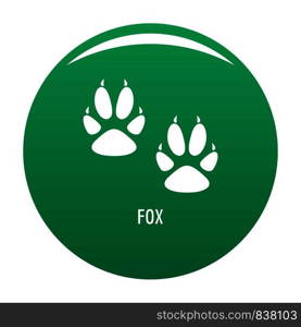 Fox step icon. Simple illustration of fox step vector icon for any design green. Fox step icon vector green