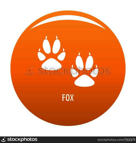 Fox step icon. Simple illustration of fox step vector icon for any design orange. Fox step icon vector orange