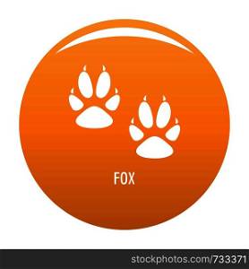 Fox step icon. Simple illustration of fox step vector icon for any design orange. Fox step icon vector orange