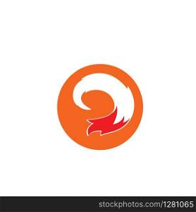 fox tail icon vector template design