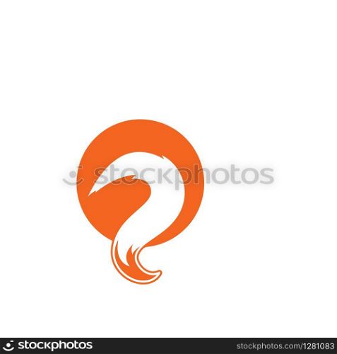 fox tail icon vector template design