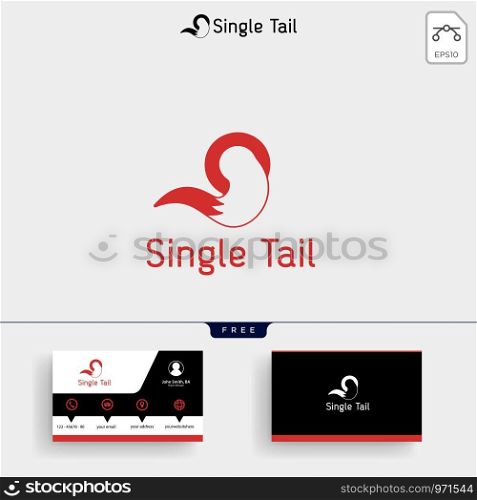 Fox Tail logo template vector illustration and business card design. Fox Tail logo template and business card