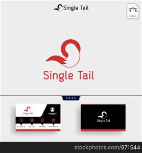 Fox Tail logo template vector illustration and business card design. Fox Tail logo template and business card