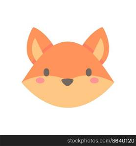 Fox vector. cute animal face design for kids.