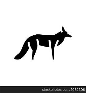 fox wild animal glyph icon vector. fox wild animal sign. isolated contour symbol black illustration. fox wild animal glyph icon vector illustration