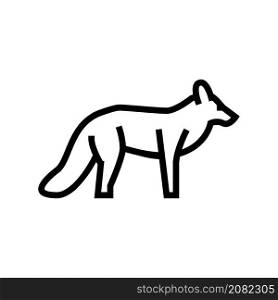 fox wild animal line icon vector. fox wild animal sign. isolated contour symbol black illustration. fox wild animal line icon vector illustration
