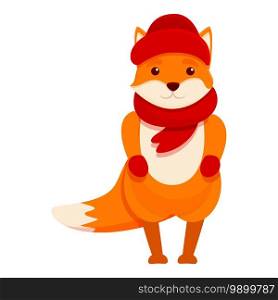 Fox winter headwear icon. Cartoon of fox winter headwear vector icon for web design isolated on white background. Fox winter headwear icon, cartoon style