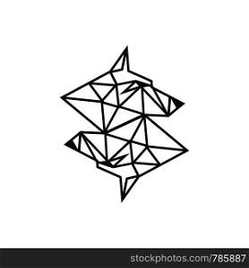 fox with polygon logo template
