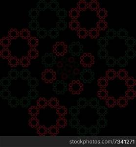 Fractal seamless pattern. Traditional texture with geometric ornamental shapes. Vector trendy illustration.
