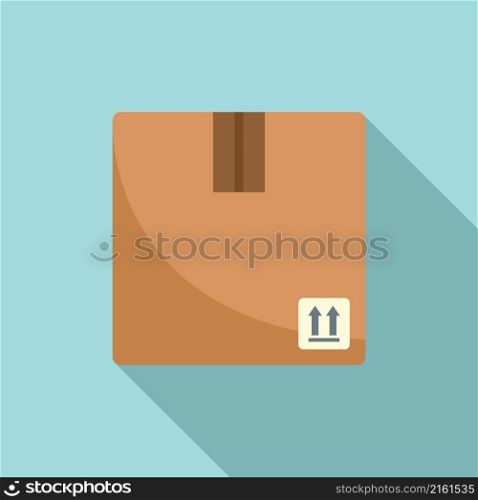 Fragile box icon flat vector. Delivery package. Empty parcel. Fragile box icon flat vector. Delivery package