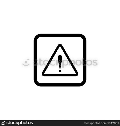 Fragile flat icon with crack and black frame isolated on white background. Fragile package symbol. Label vector illustration