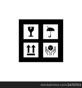 Fragile logo icon vector concept design