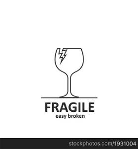 fragile sign icon vector illustration design template web
