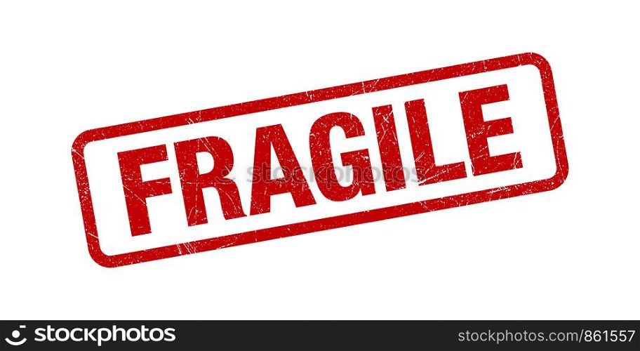 Fragile Stamp Grunge Texture Vector Illustration