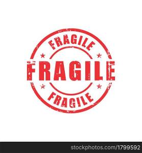 Fragile stamp label. Fragile stamp laber grunge effect vector.