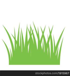Fragment of a green grass isolated on a white. Vector illustration in flat style. Fragment of a green grass.